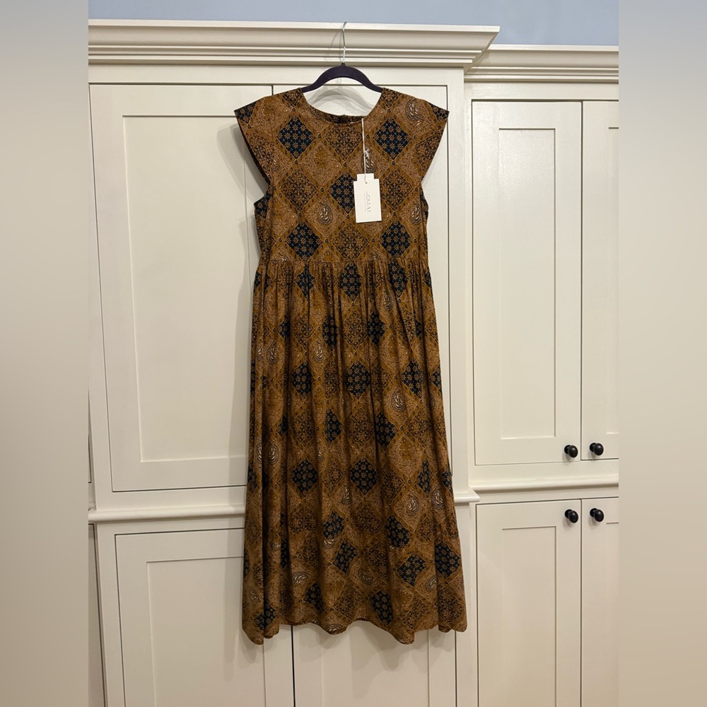 The Great Tulsa dress brown bandana print